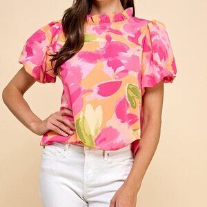 Pink Floral Blouse